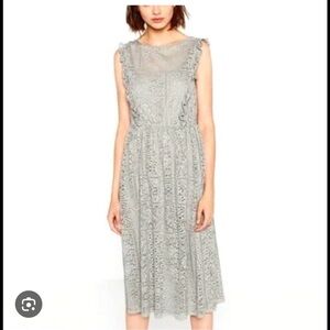 Zara Gray/Sage Patterned Midi Dress